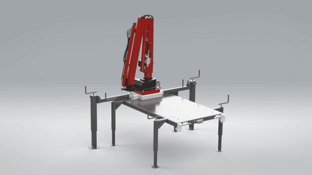 Manufacturer's illustration of the EMOVR hydraulic crane attachment